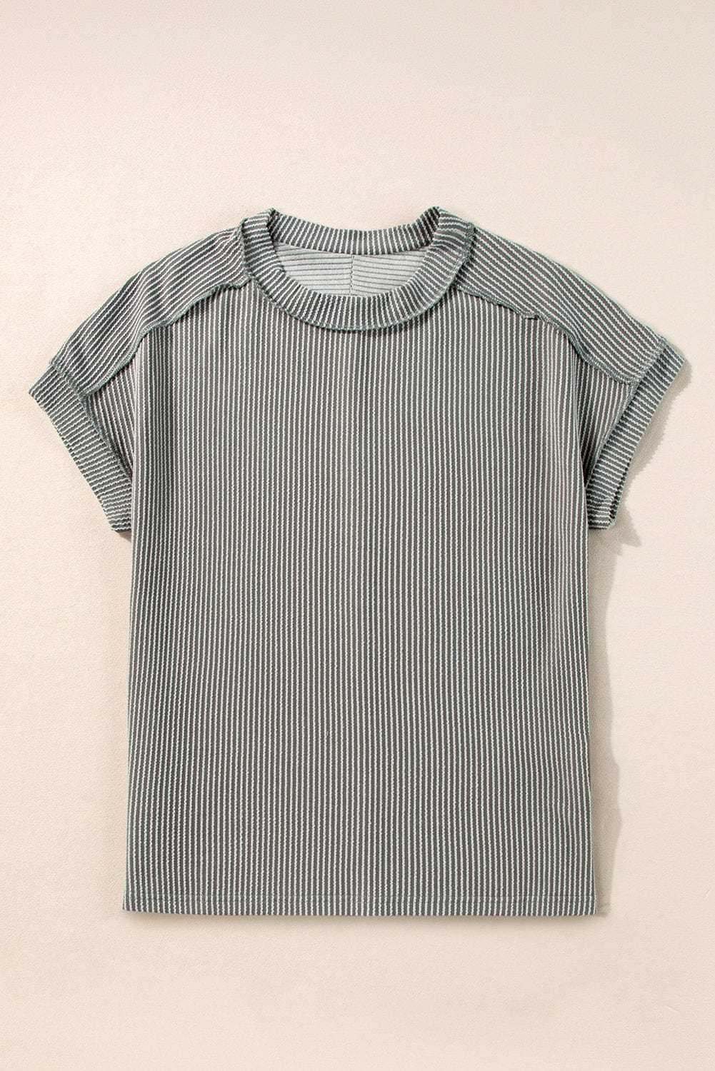 Tops/Tops & Tees Summer Knit Exposed Stitching T-shirt