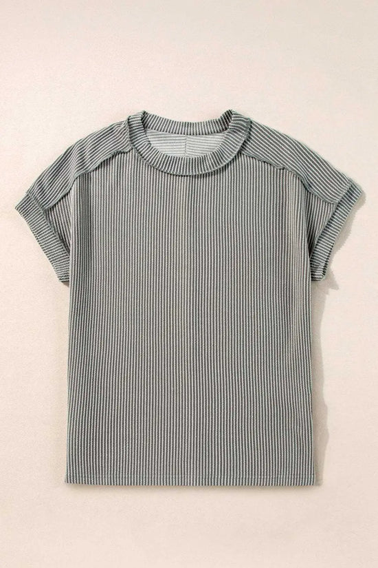 Tops/Tops & Tees Summer Knit Exposed Stitching T-shirt