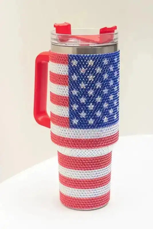 Tumblers Red / ONE SIZE / 304 Stainless Steel Patriot Sparkle 40oz Thermos Tumbler