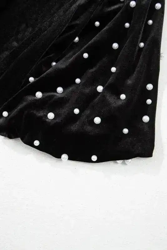 Tunic Tops Onyx Bead Velvet Tunic Top