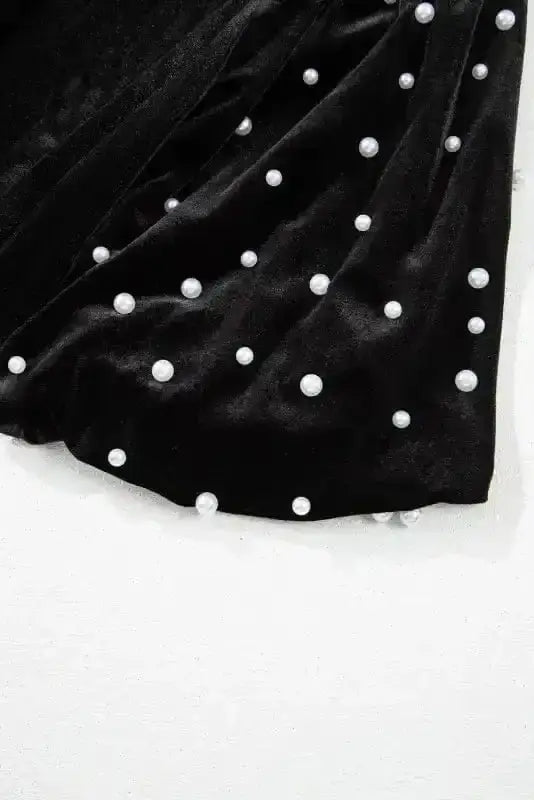 Tunic Tops Onyx Bead Velvet Tunic Top