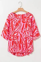 Tunic Tops Red / S / 97%Polyester+3%Elastane Ruby Rhapsody Oversized Blouse