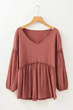 Tunic Tops Textured Grace Puff Sleeve Tunic Top