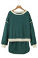Two Piece Dresses Evergreen Contrast Pullover and Skort Set
