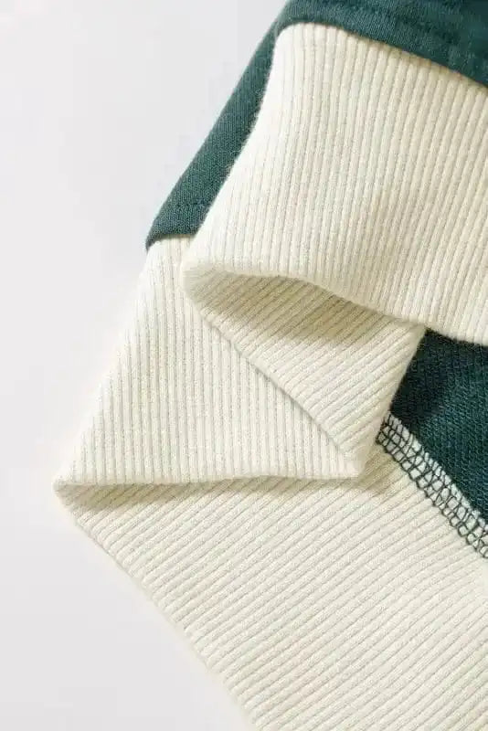 Two Piece Dresses Evergreen Contrast Pullover and Skort Set