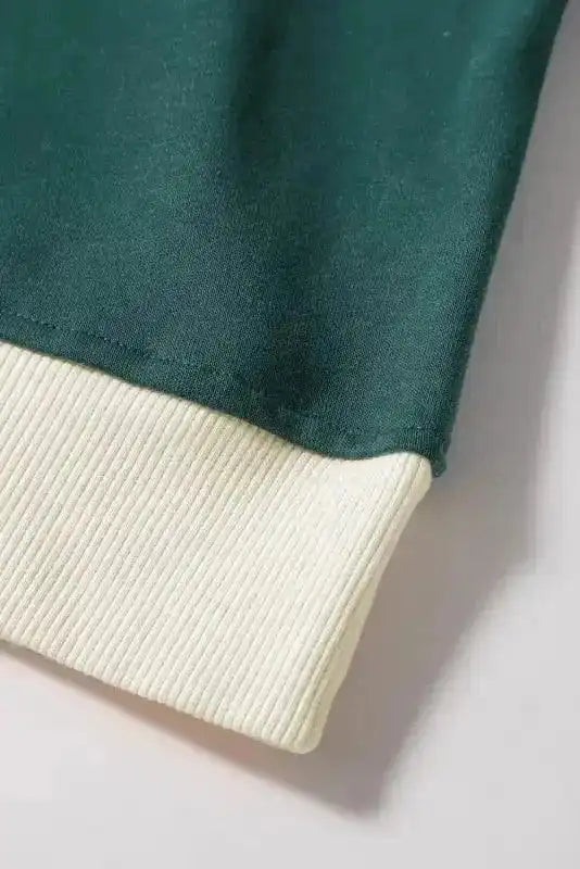 Two Piece Dresses Evergreen Contrast Pullover and Skort Set