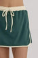 Two Piece Dresses Evergreen Contrast Pullover and Skort Set