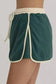 Two Piece Dresses Evergreen Contrast Pullover and Skort Set