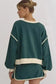 Two Piece Dresses Evergreen Contrast Pullover and Skort Set