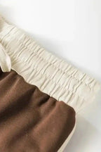 Two Piece Dresses Mocha Contrast Pullover and Skort Set