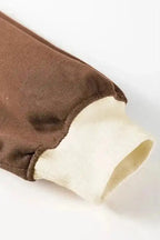 Two Piece Dresses Mocha Contrast Pullover and Skort Set