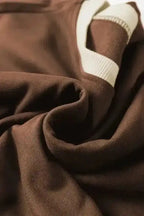 Two Piece Dresses Mocha Contrast Pullover and Skort Set