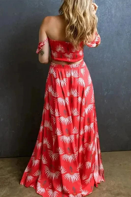 Two Piece Dresses Rosette Ruffle Co-ord Set