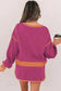 Two Piece Dresses Rosy Contrast Pullover and Skort Set