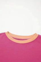 Two Piece Dresses Rosy Contrast Pullover and Skort Set