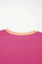 Two Piece Dresses Rosy Contrast Pullover and Skort Set