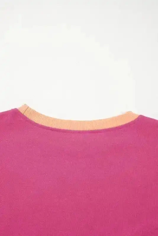 Two Piece Dresses Rosy Contrast Pullover and Skort Set