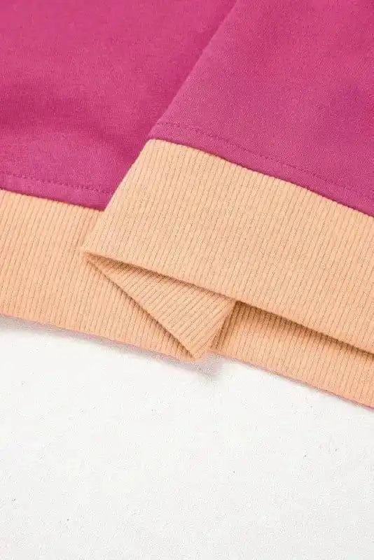 Two Piece Dresses Rosy Contrast Pullover and Skort Set