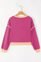 Two Piece Dresses Rosy Contrast Pullover and Skort Set