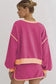 Two Piece Dresses Rosy Contrast Pullover and Skort Set