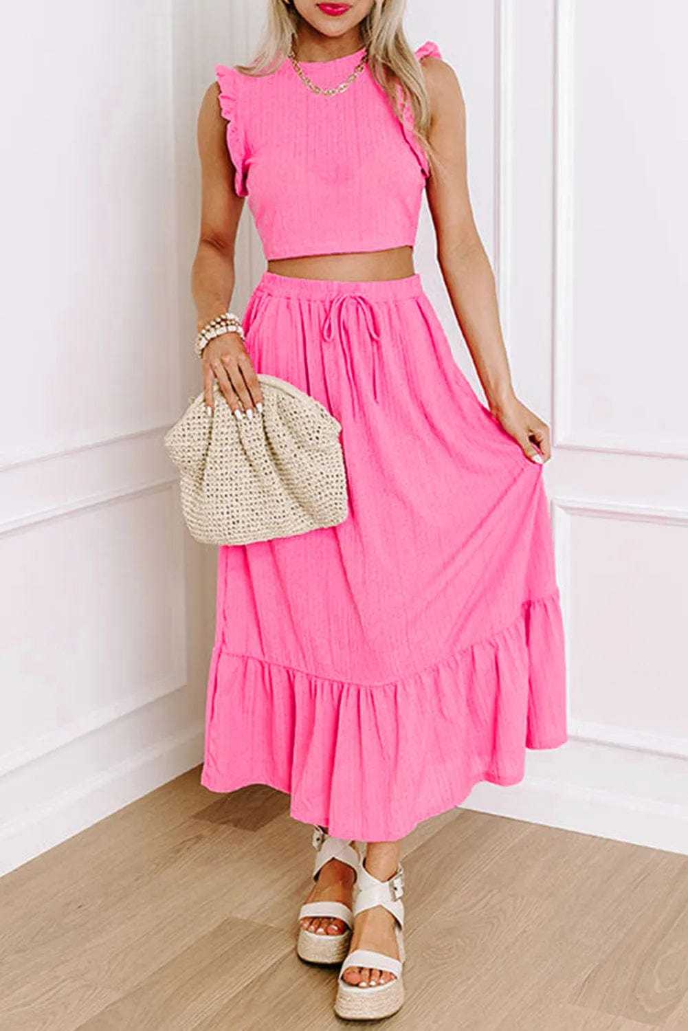 Two Piece Dresses Ruffle Grace Co-ord Skirt Set