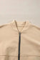 Two Piece Pant Sets Apricot Ensemble - Zip Jacket & Drawstring Pants