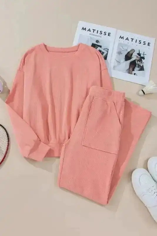 Two Piece Pant Sets Blossom / S / 88%Polyester+12%Elastane Blossom CozyKnit Lounge Set