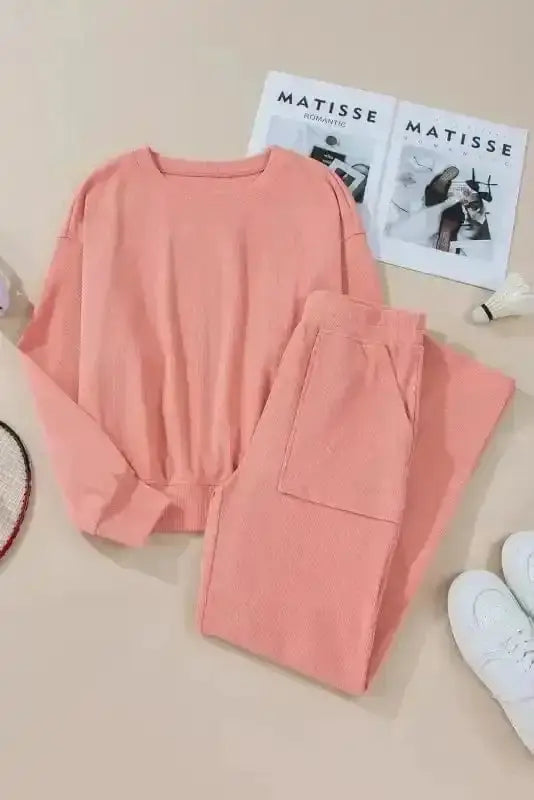 Blossom cozyknit lounge set front view — Fashionfitz UK