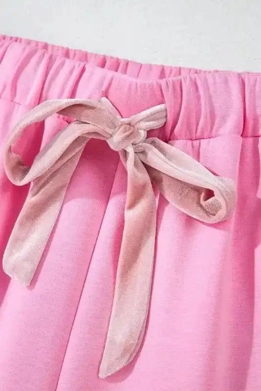Two Piece Pant Sets Bonbon Chic Drawstring Lounge Set
