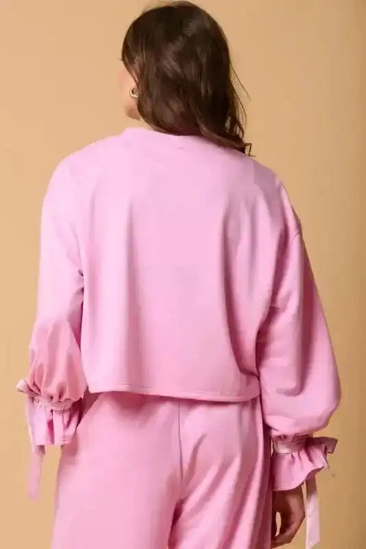 Two Piece Pant Sets Bonbon Chic Drawstring Lounge Set