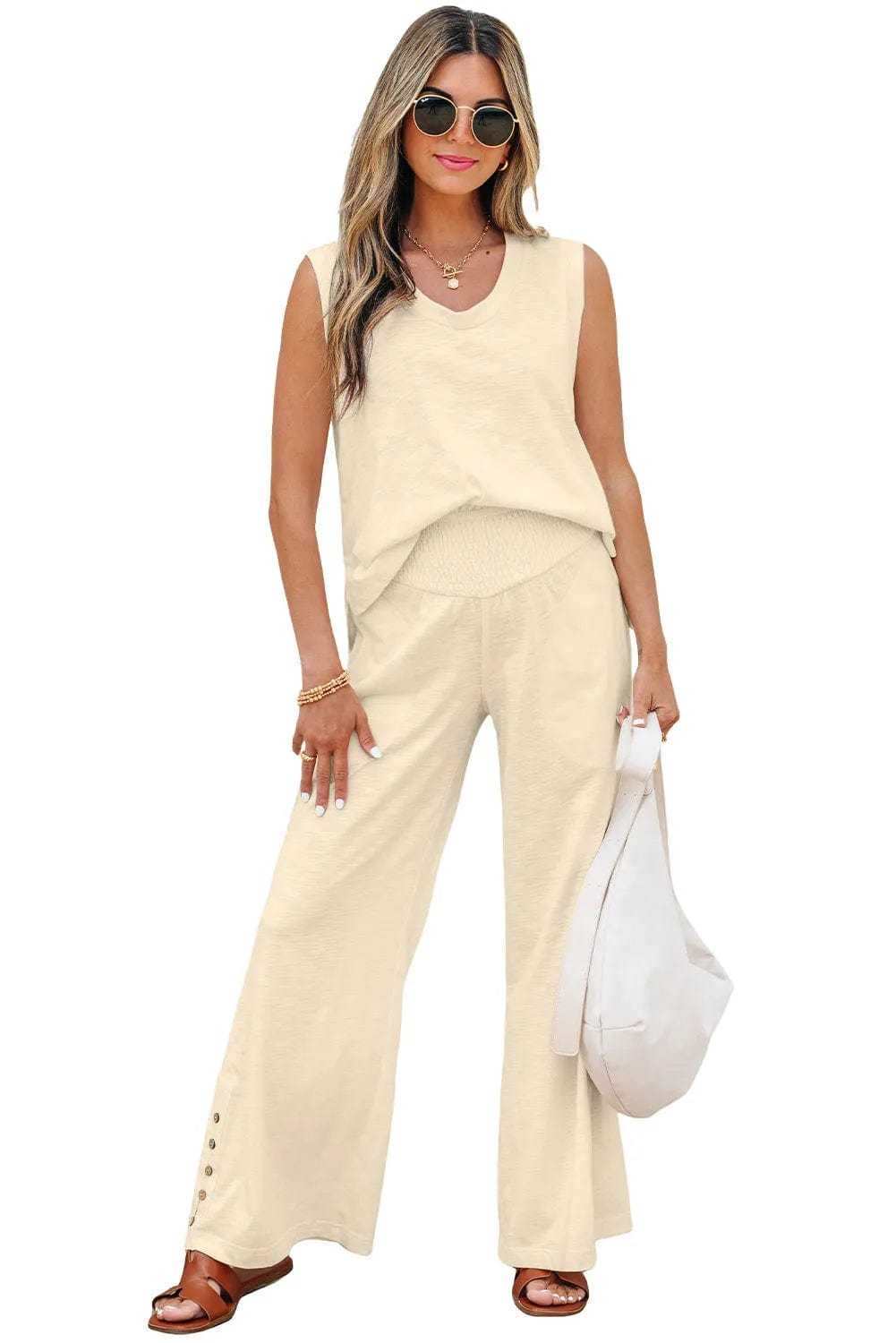 Two Piece Pant Sets Breezy Chic Pants Set