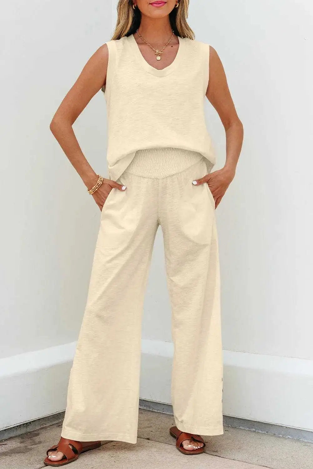 Two Piece Pant Sets Breezy Chic Pants Set