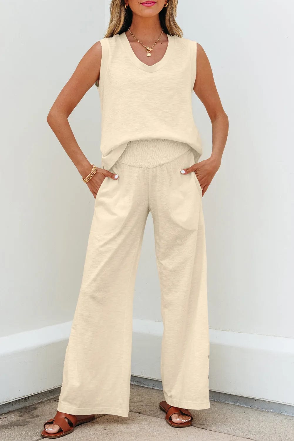 Two Piece Pant Sets Breezy Chic Pants Set