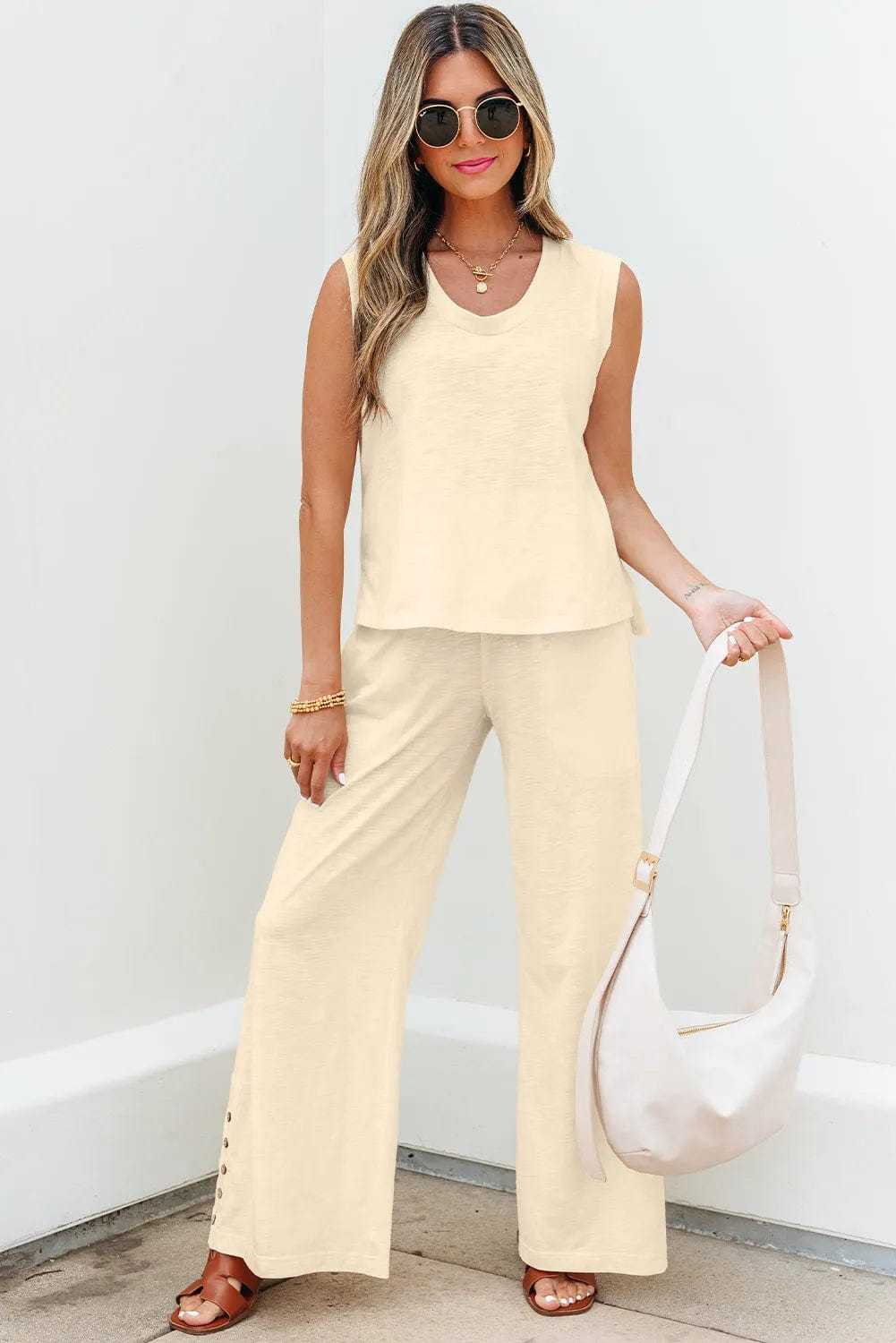 Two Piece Pant Sets Breezy Chic Pants Set