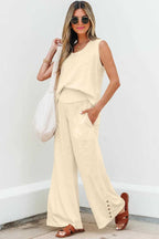 Two Piece Pant Sets Breezy Chic Pants Set