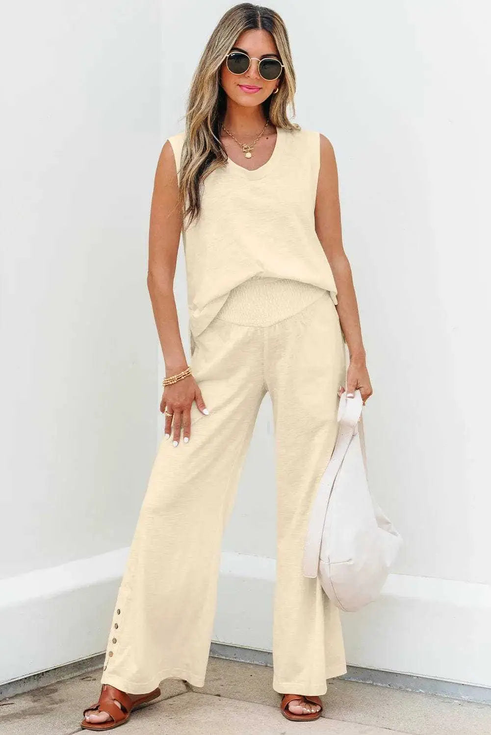 Two Piece Pant Sets Breezy Chic Pants Set