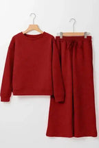 Two Piece Pant Sets Casual Comfort: Ultra Loose 2-Piece Textured Ensemble