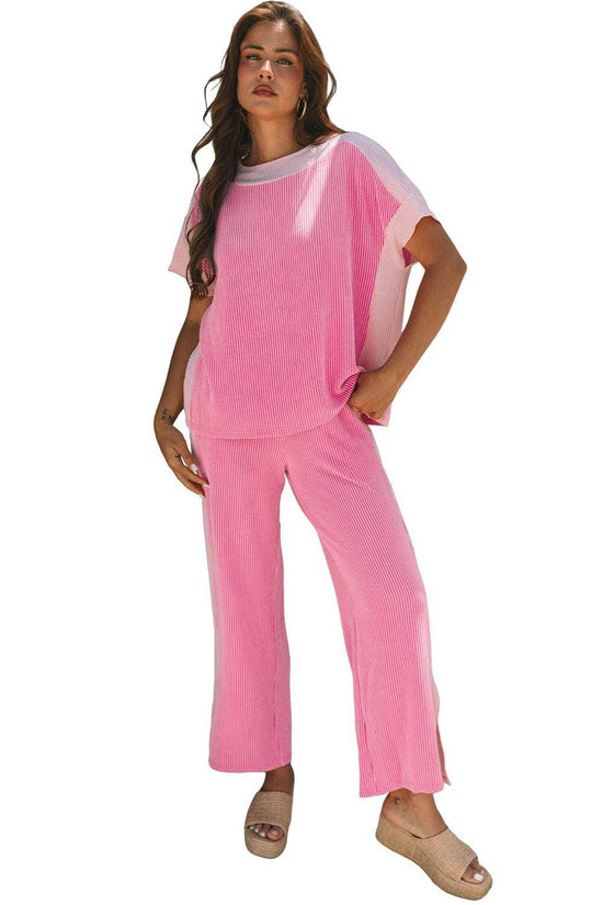 Two Piece Pant Sets Casual Luxe Corded Co-ord