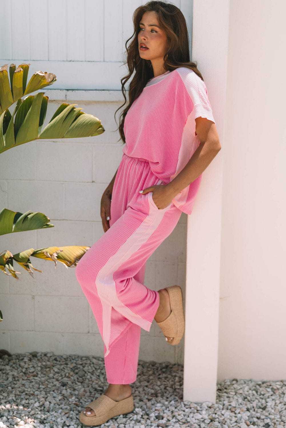 Two Piece Pant Sets Casual Luxe Corded Co-ord