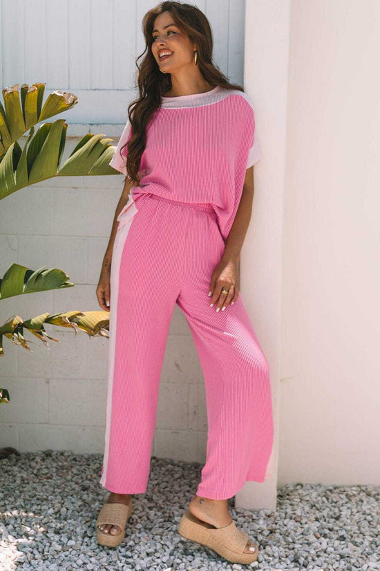 Two Piece Pant Sets Casual Luxe Corded Co-ord