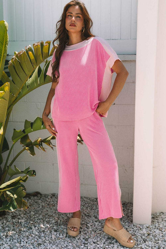 Two Piece Pant Sets Casual Luxe Corded Co-ord