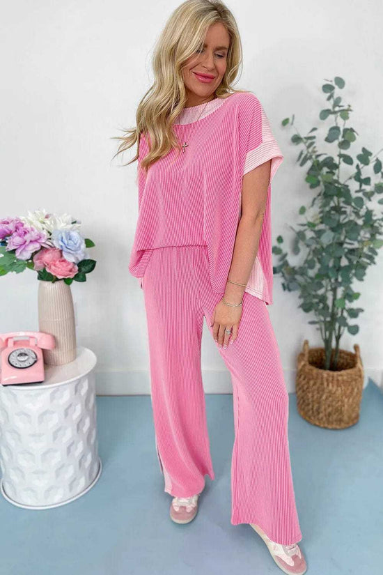 Two Piece Pant Sets Casual Luxe Corded Co-ord
