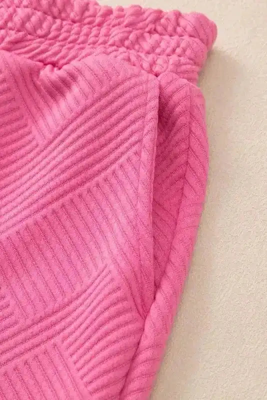 Two Piece Pant Sets Chic Bonbon Textured Ensemble