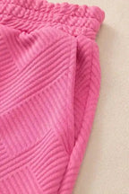 Two Piece Pant Sets Chic Bonbon Textured Ensemble