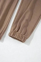 Two Piece Pant Sets Chic Stripes Beige Loungewear Set