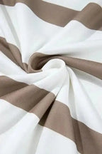 Two Piece Pant Sets Chic Stripes Beige Loungewear Set