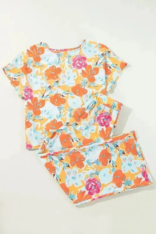 Two Piece Pant Sets Floral Fiesta Top and Pants