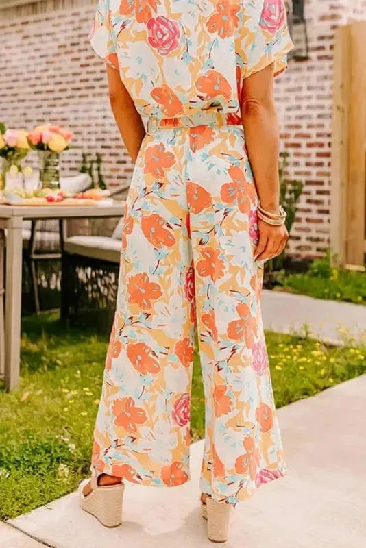 Two Piece Pant Sets Floral Fiesta Top and Pants