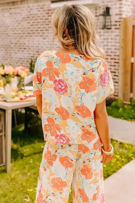Two Piece Pant Sets Floral Fiesta Top and Pants