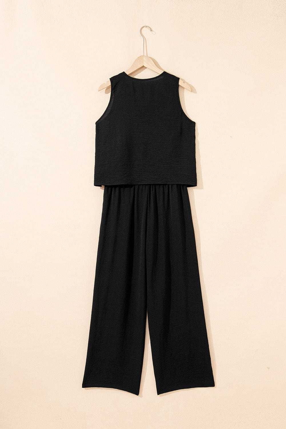 Two Piece Pant Sets Luxury Wide Leg Co-ord Set – Trendy Matching Lounge Outfit